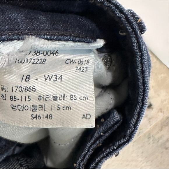 Levi’s Signature 18 Slim Fit Cuffed Jeans Dark Wash Y2K Stretch Denim - Picture 4 of 4